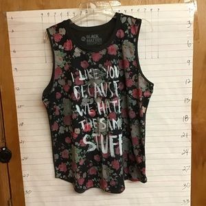 BLACK MATTER  women's graphic tank sz XL  gray and other colors (graphic)